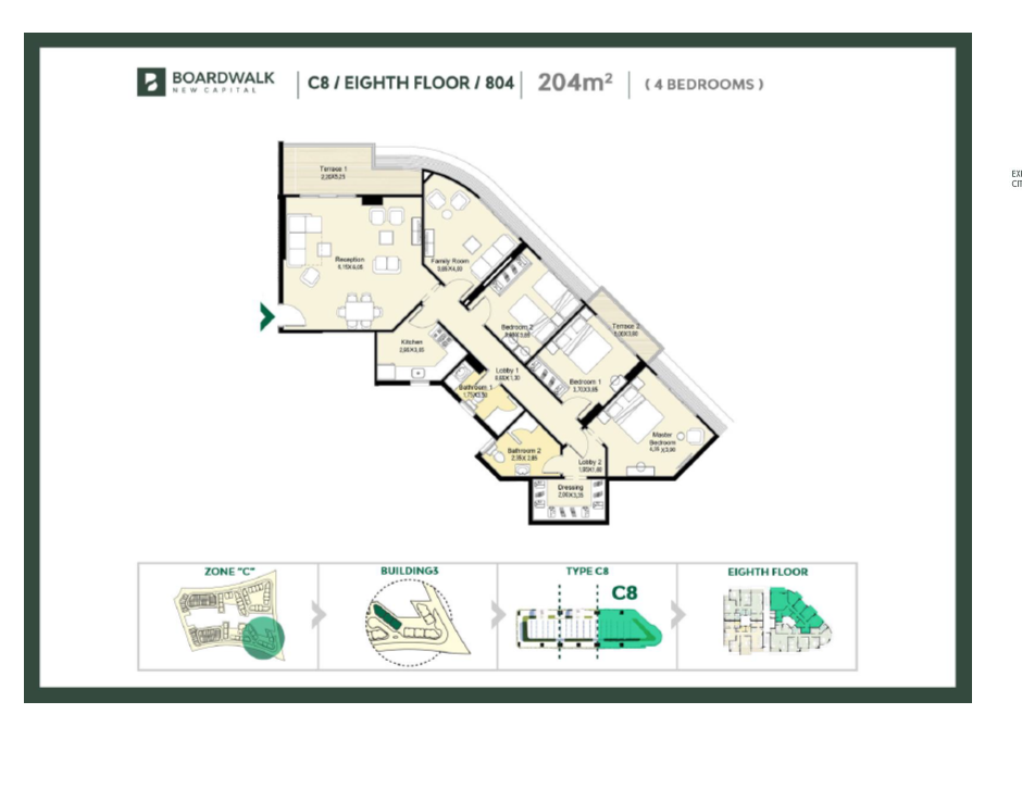 Floor Plan - كمبوند بوردووك العاصمة الإدارية أتريك العقارية - Boardwalk New Capital