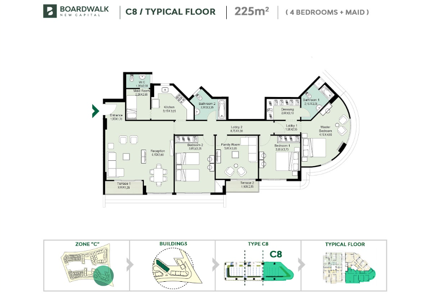 Floor Plan - كمبوند بوردووك العاصمة الإدارية أتريك العقارية - Boardwalk New Capital