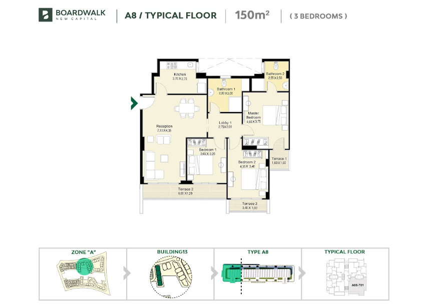 Floor Plan - Boardwalk New Capital Atric Developments