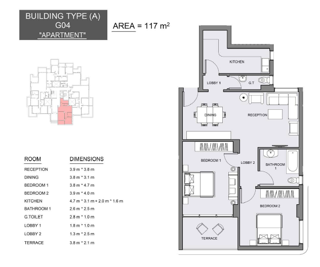 Floor Plan - كمبوند سيرانو العاصمة الادارية الجديدة نيو بلان العقارية - Serrano New Capital Compound