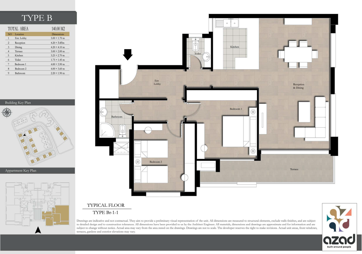 Floor Plan - كمبوند ازاد التجمع الخامس تعمير للإسكان العقاري - Azad New Cairo Compound El Tameer