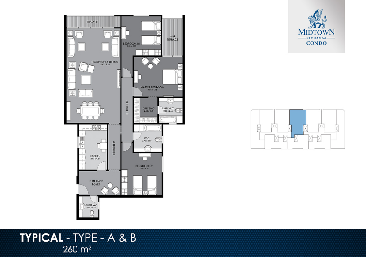 Floor Plan - كمبوند ميدتاون كوندو العاصمة الادارية الجديدة بيتر هوم - Midtown Condo New Capital