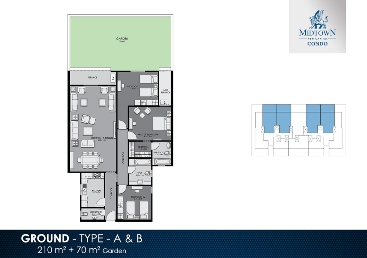 Floor Plan - كمبوند ميدتاون كوندو العاصمة الادارية الجديدة بيتر هوم - Midtown Condo New Capital