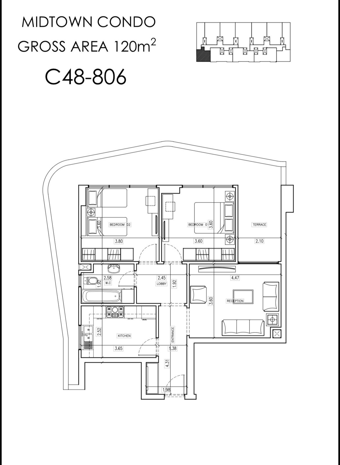 Floor Plan - Midtown Condo New Capital Compound Better Home