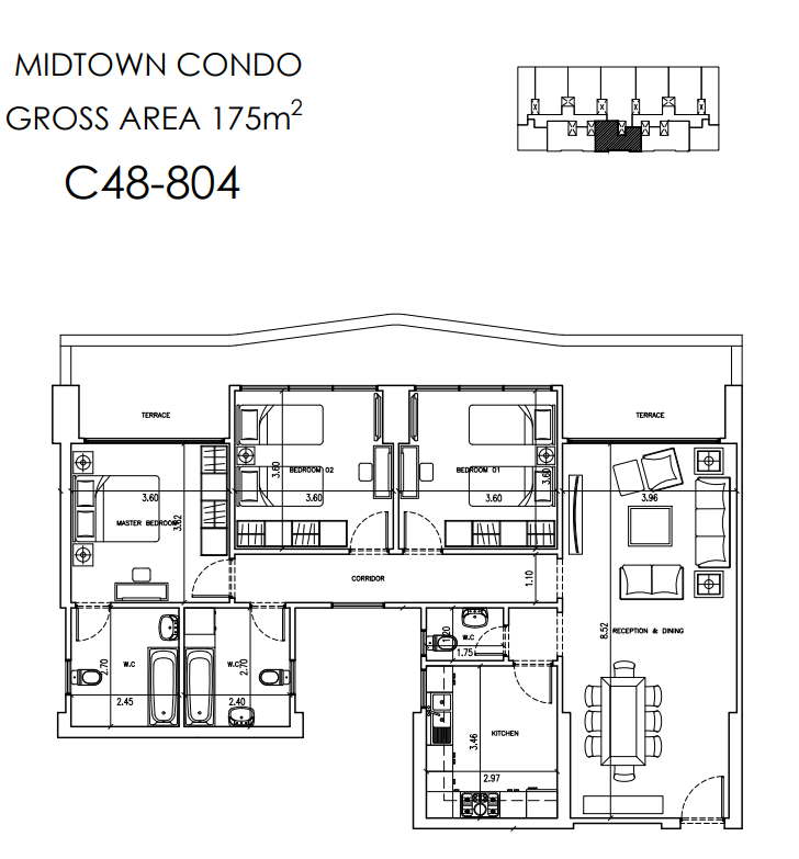 Floor Plan - Midtown Condo New Capital Compound Better Home