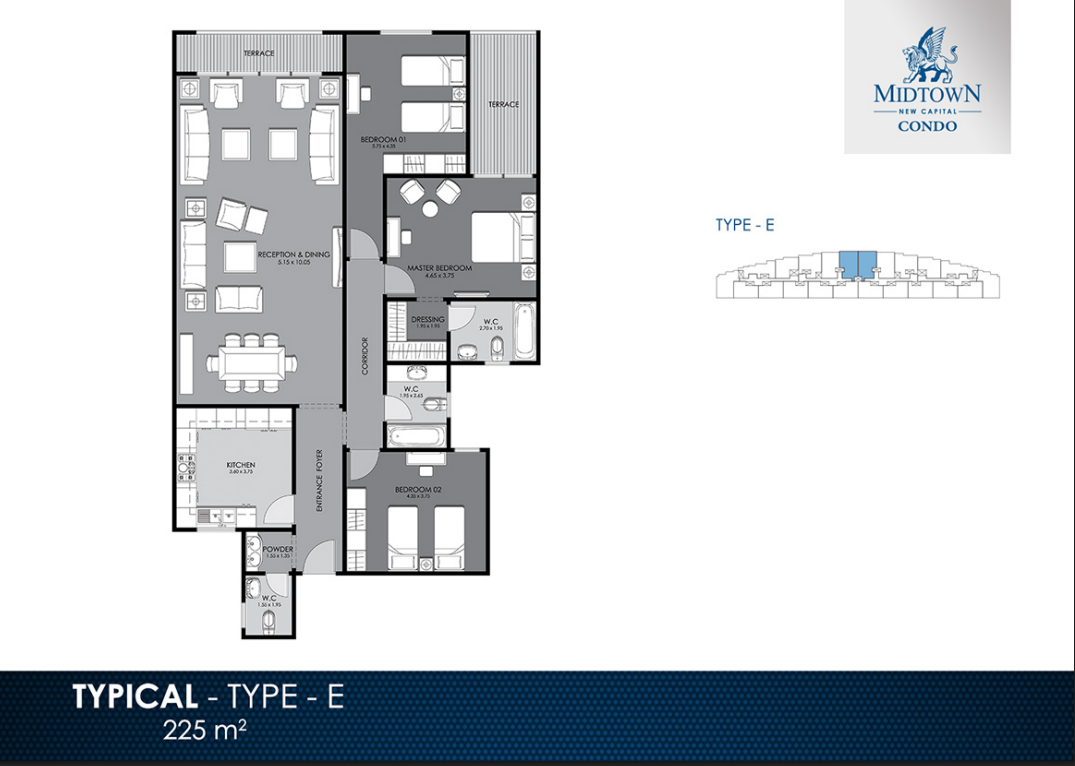 مخطط 5 - كمبوند ميدتاون كوندو العاصمة الادارية الجديدة بيتر هوم - Midtown Condo New Capital