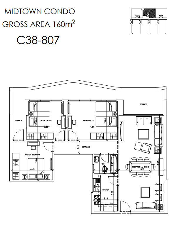 Floor Plan - Midtown Condo New Capital Compound Better Home