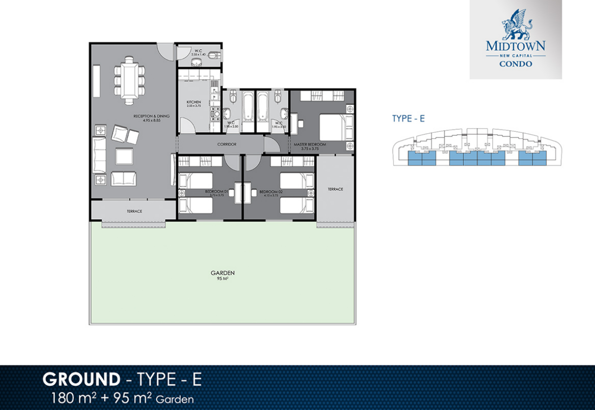 مخطط 4 - كمبوند ميدتاون كوندو العاصمة الادارية الجديدة بيتر هوم - Midtown Condo New Capital