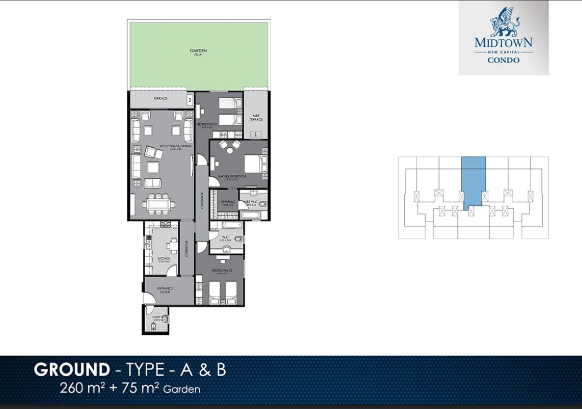 Floor Plan - Midtown Condo New Capital Compound Better Home
