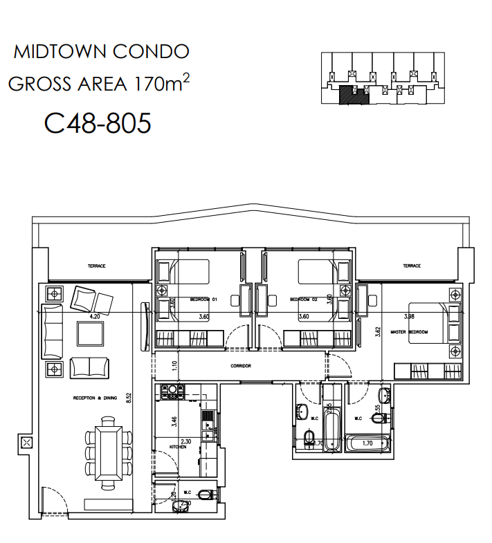 Floor Plan - Midtown Condo New Capital Compound Better Home
