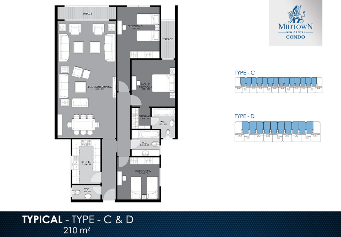 Floor Plan - Midtown Condo New Capital Compound Better Home