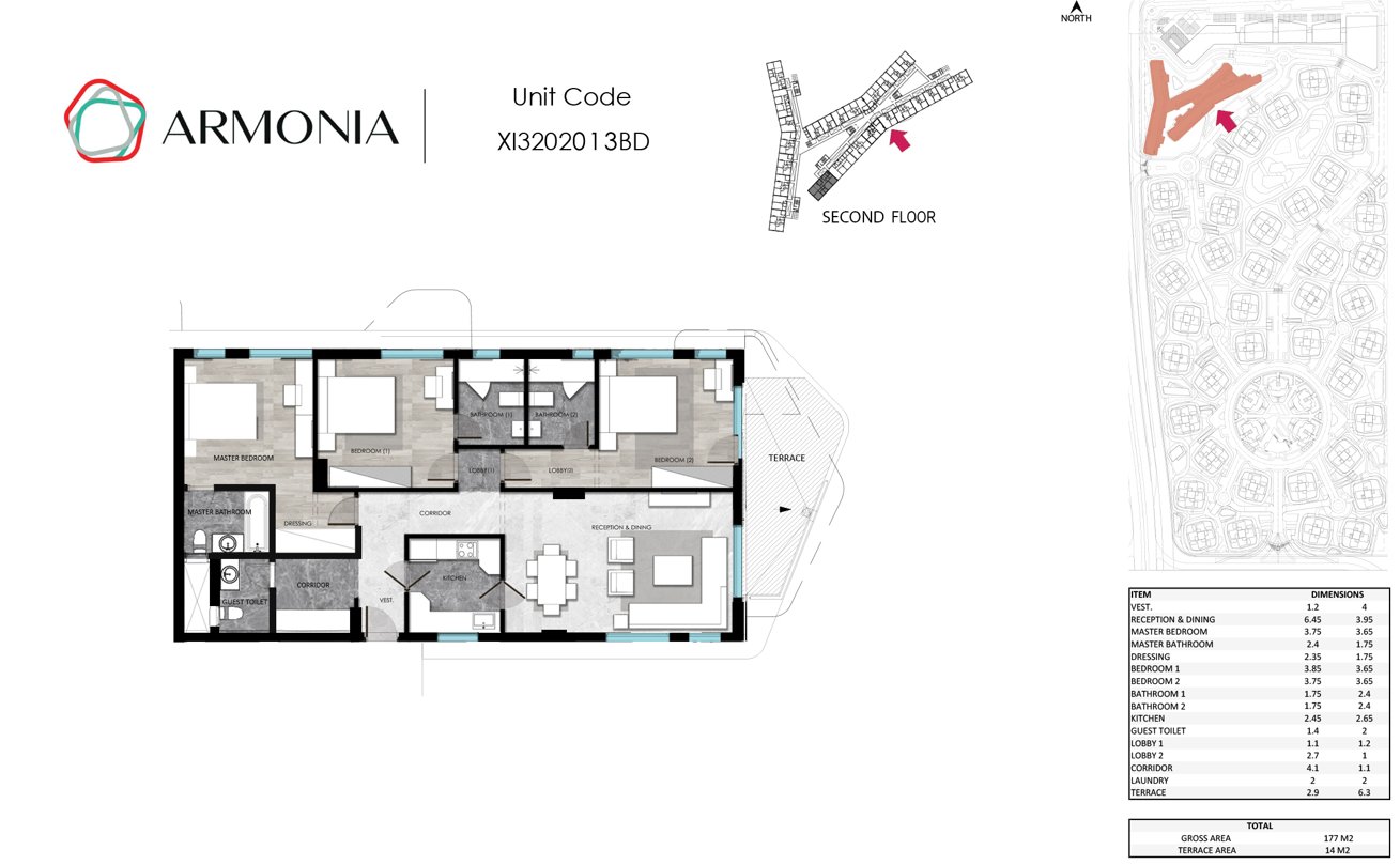 Floor Plan - كمبوند ارمونيا العاصمة الادارية الجديدة ذا لاند للتنمية العقارية - Armonia New Capital Compound