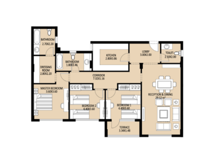 Floor Plan - كمبوند بلو فيرت العاصمة الادارية سيكون العقارية - Bleu Vert New Capital Compound