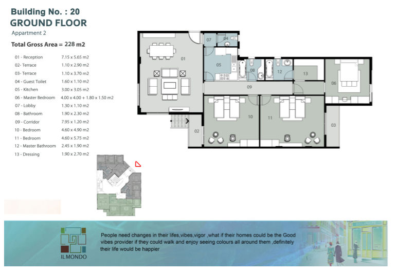 Floor Plan - كمبوند الموندو العاصمة الادارية الجديدة رفكو للإنشاء والتعمير - Il Mondo Compound New Capital