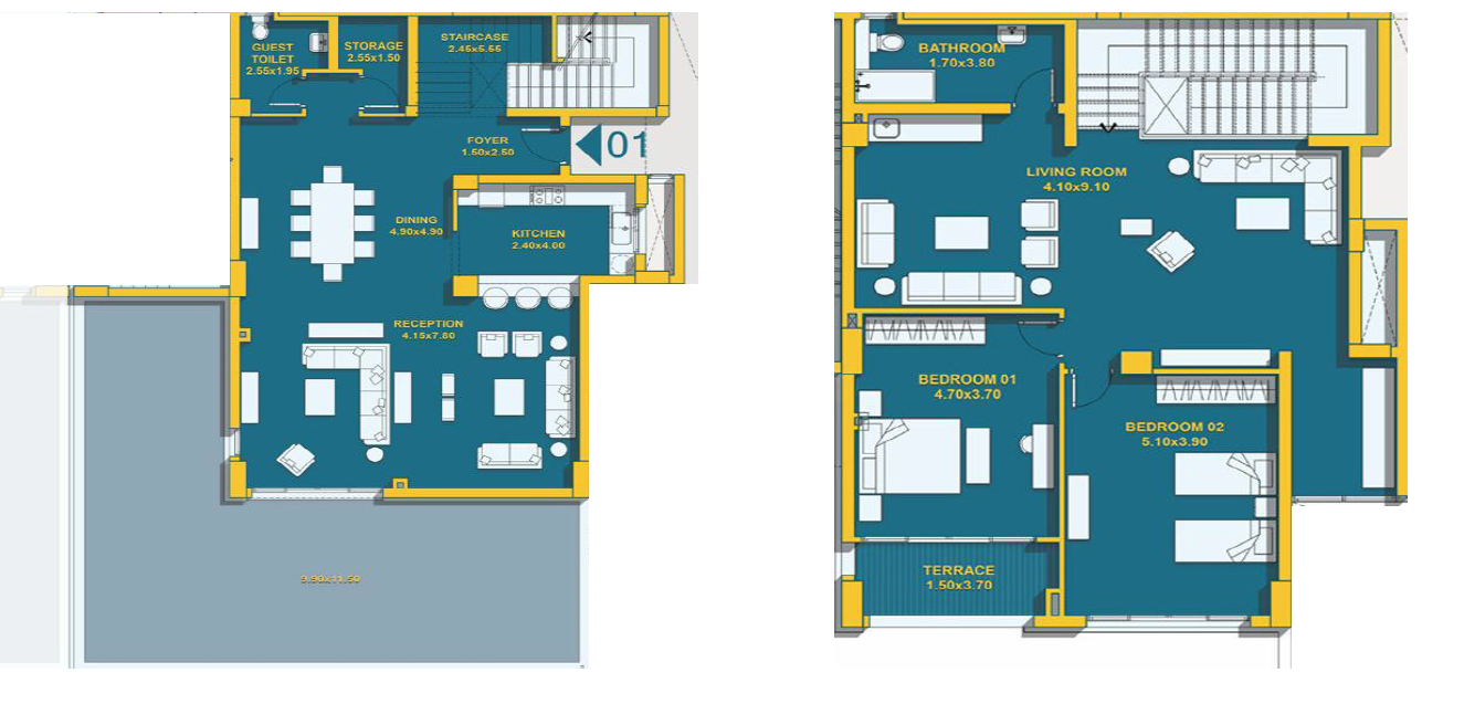 Floor Plan - ابراج نورث ايدج العلمين الجديدة سيتي إيدج للتطوير العقاري - North Edge Towers New Alamein