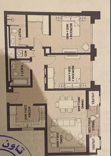 Floor Plan - شقق للبيع في اب تاون كايرو