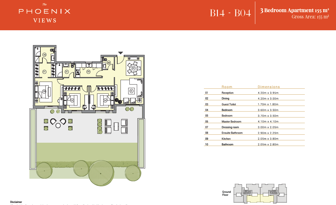 Floor Plan - شقق للبيع في سوان ليك التجمع