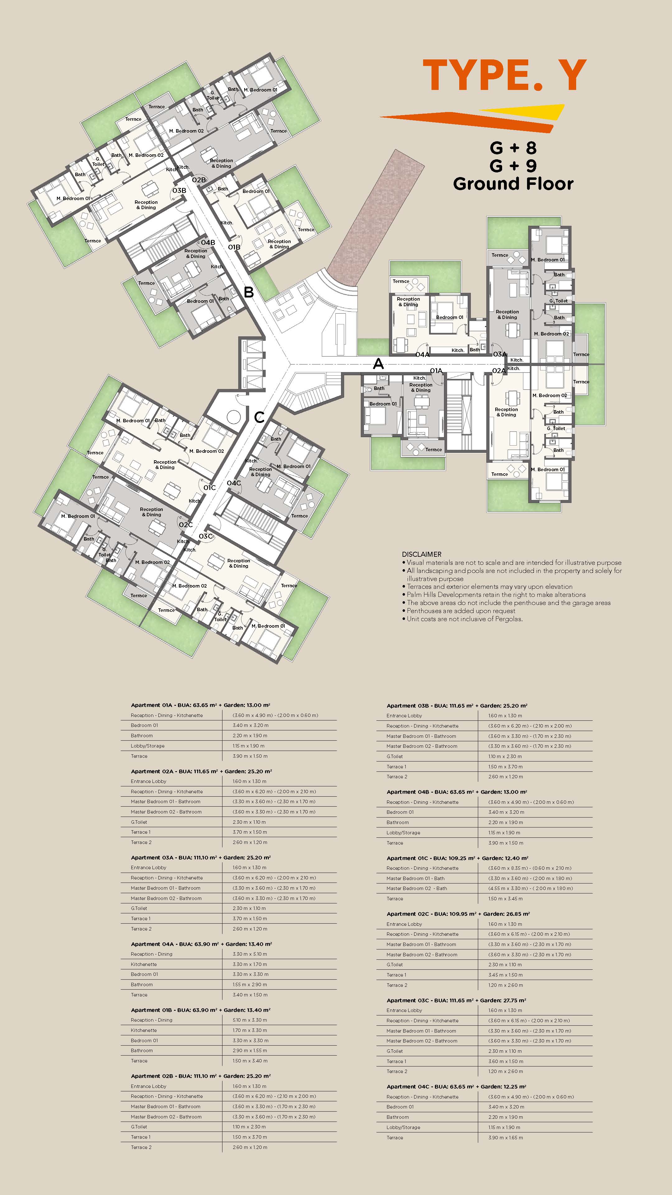 Floor Plan - Apartments for sale in Badya Palm Hills