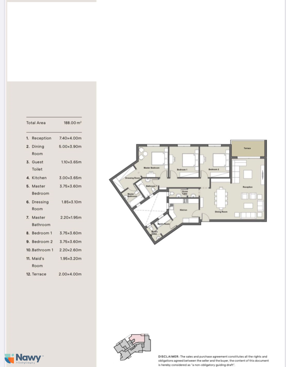 Floor Plan - كمبوند ذا اكسيس ايوان 6 اكتوبر - The Axis 6 October