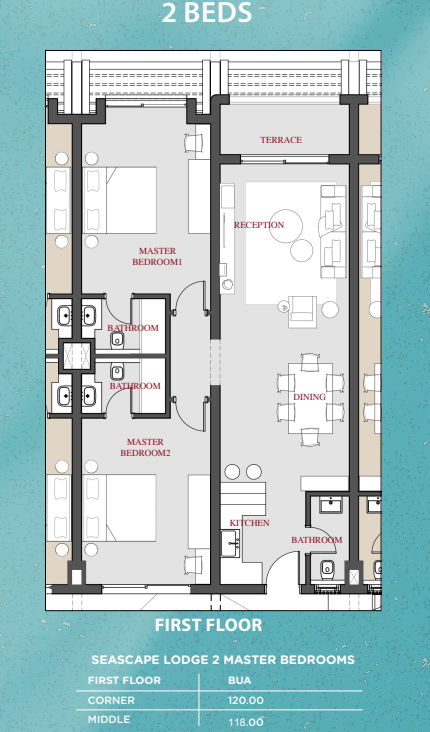 Floor Plan - هاسيندا ويست الساحل الشمالي بالم هيلز العقارية - Hacienda West North Coast