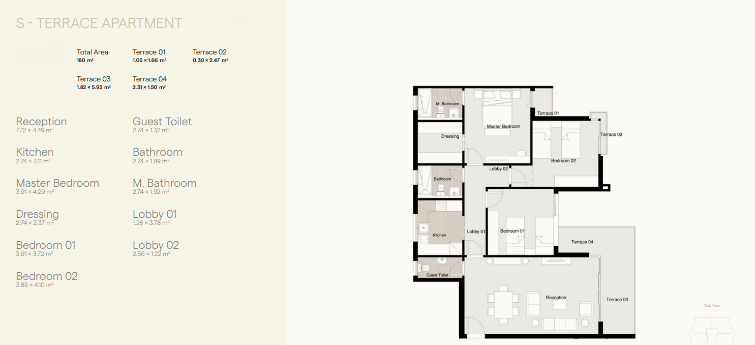 مخطط 4 - كمبوند ريزيدنس 8 العاصمة الادارية سكاي ابو ظبي للتطوير العقاري - Residence 8 New Capital