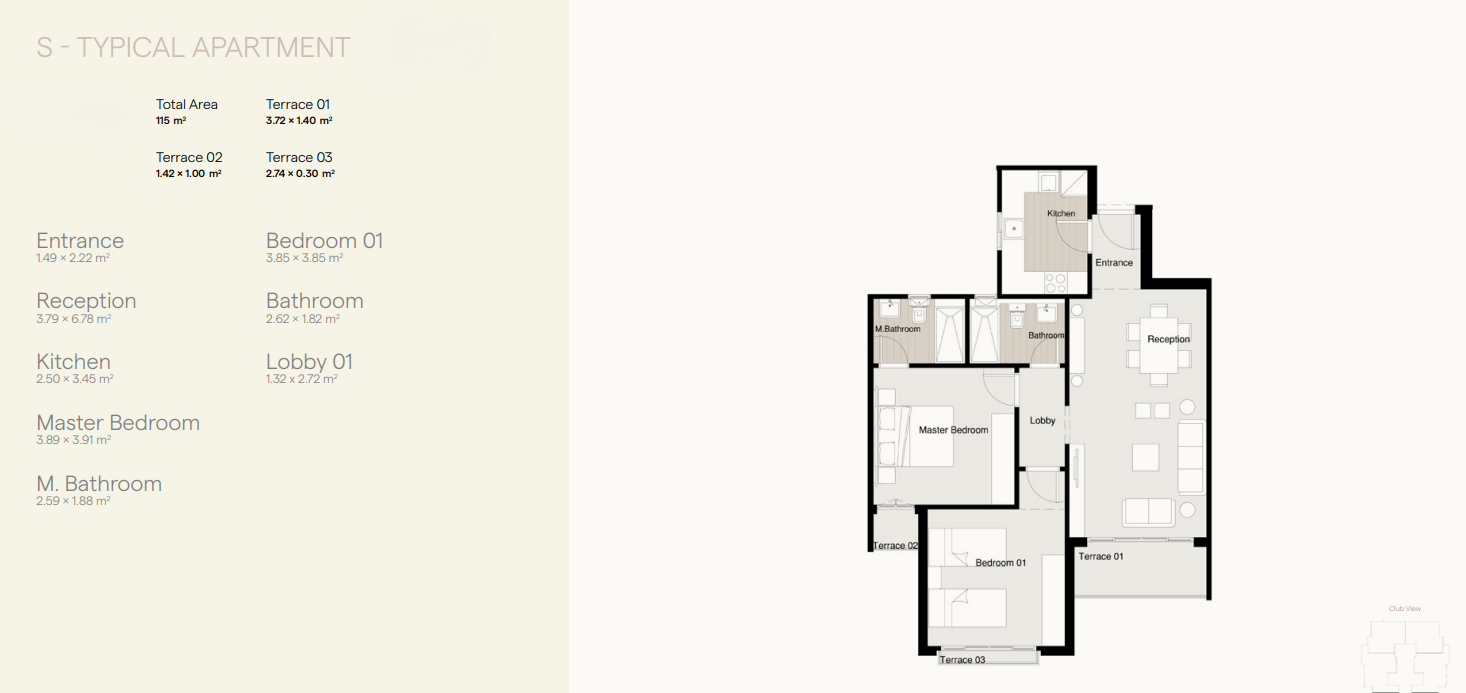 مخطط 1 - كمبوند ريزيدنس 8 العاصمة الادارية سكاي ابو ظبي للتطوير العقاري - Residence 8 New Capital