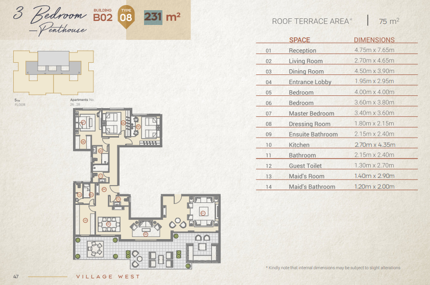 Floor Plan - Village West Compound Dorra Group