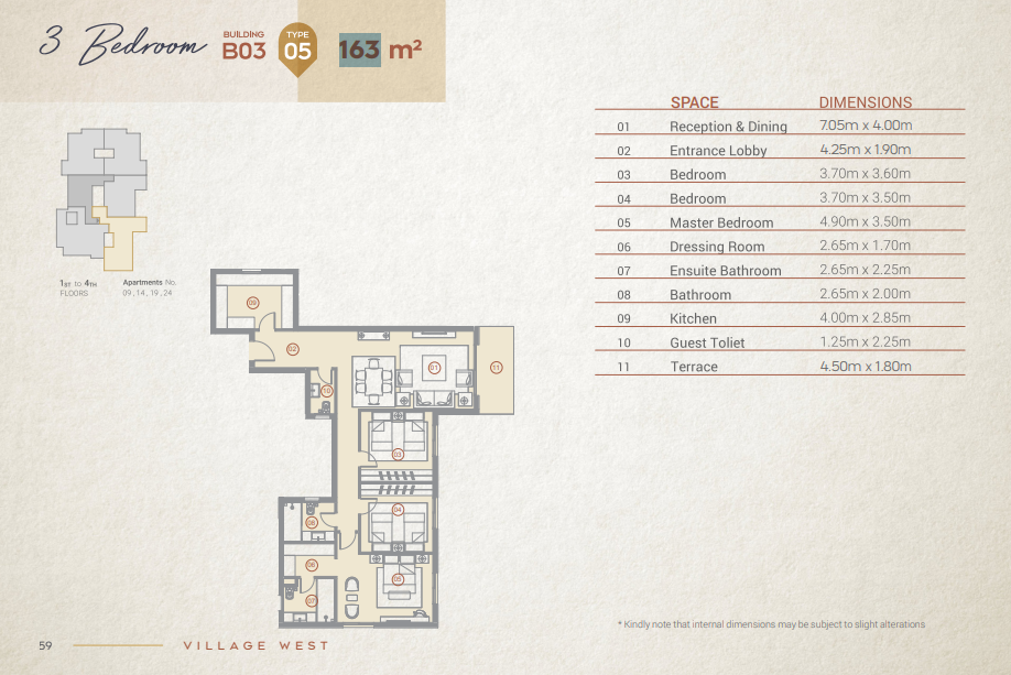 Floor Plan - كمبوند فيلدج ويست الشيخ زايد دُرة للتطوير العقاري - Village West Sheikh Zayed