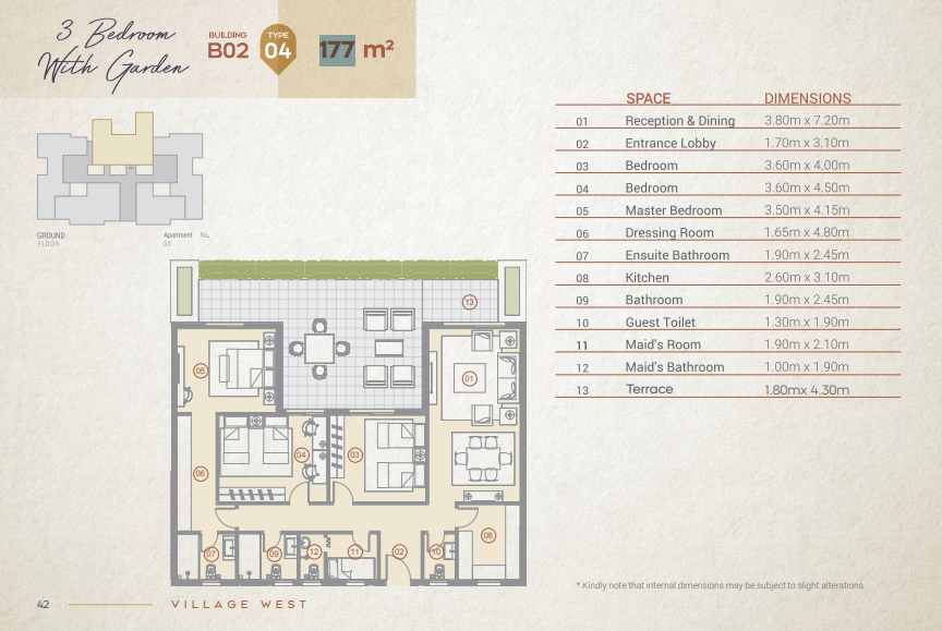 Floor Plan - كمبوند فيلدج ويست الشيخ زايد دُرة للتطوير العقاري - Village West Sheikh Zayed