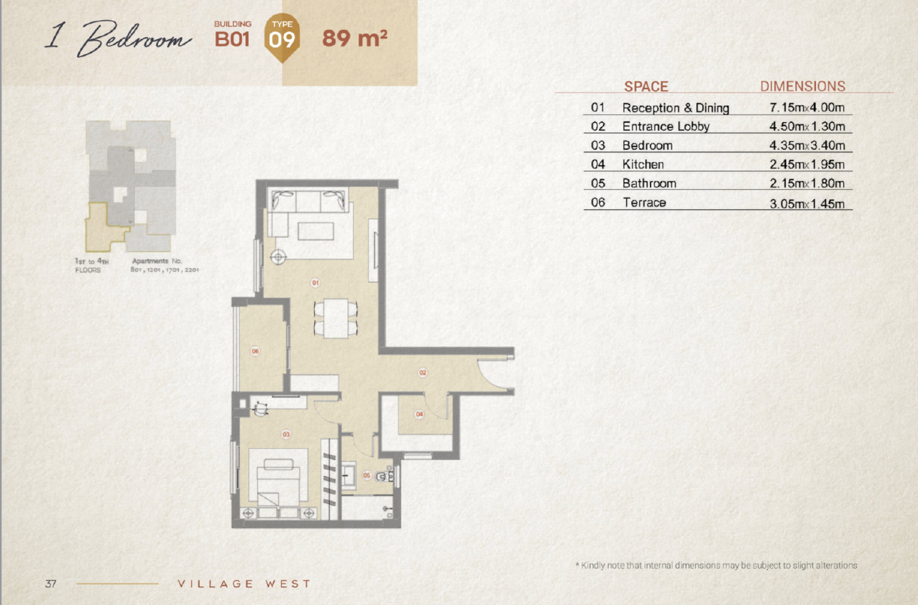 Floor Plan - كمبوند فيلدج ويست الشيخ زايد دُرة للتطوير العقاري - Village West Sheikh Zayed