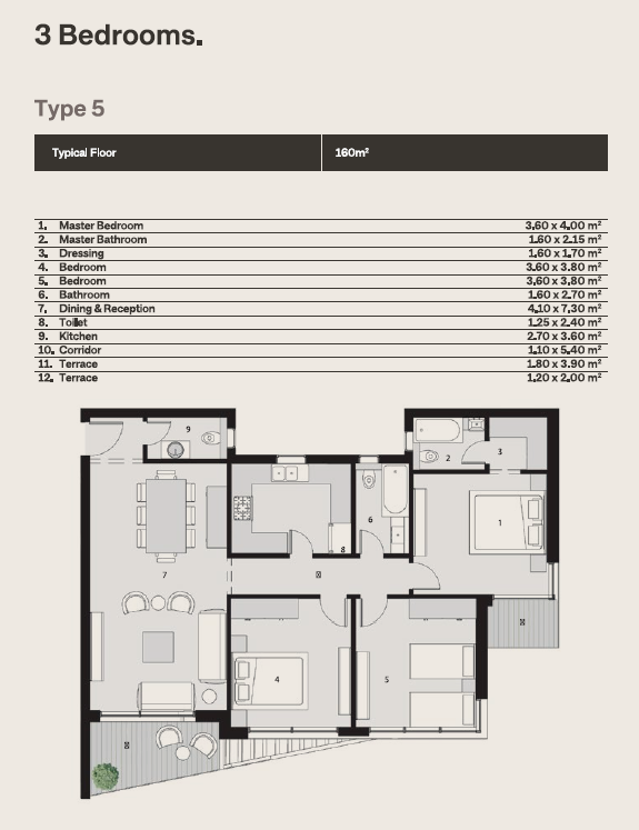 Floor Plan - The Median Residence New Cairo Ezan Development