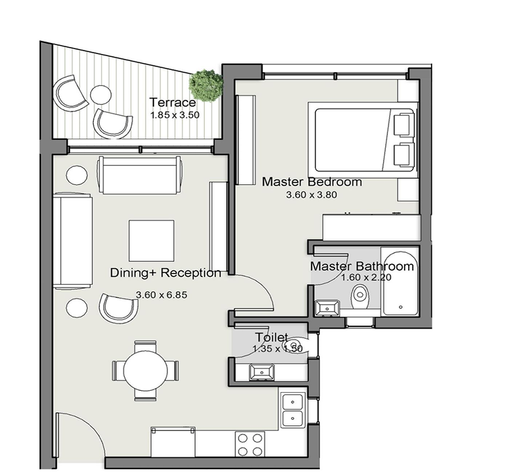 Floor Plan - The Median Residence New Cairo Ezan Development