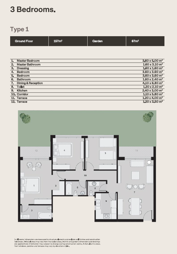 Floor Plan - The Median Residence New Cairo Ezan Development
