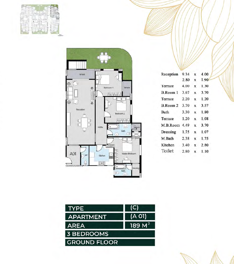 Floor Plan - Oro New Capital Compound Ava Mina Group