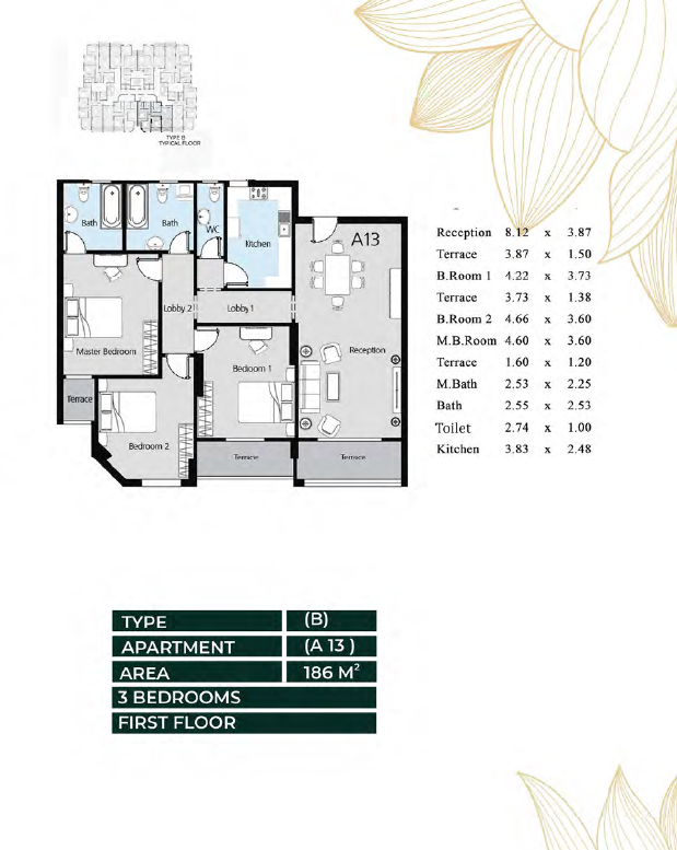 Floor Plan - Oro New Capital Compound Ava Mina Group