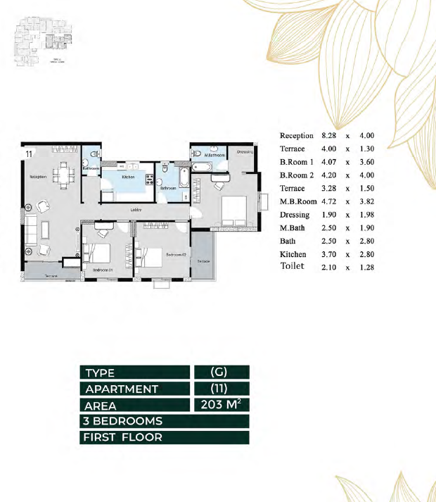 Floor Plan - Oro New Capital Compound Ava Mina Group