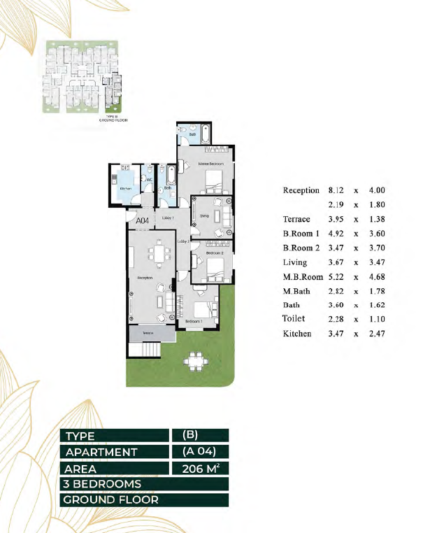Floor Plan - Oro New Capital Compound Ava Mina Group