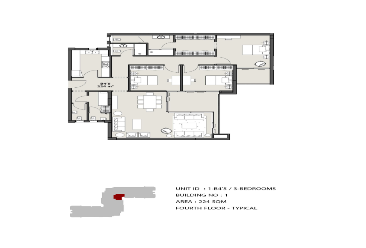 Floor Plan - Waterway the View New Cairo Compound