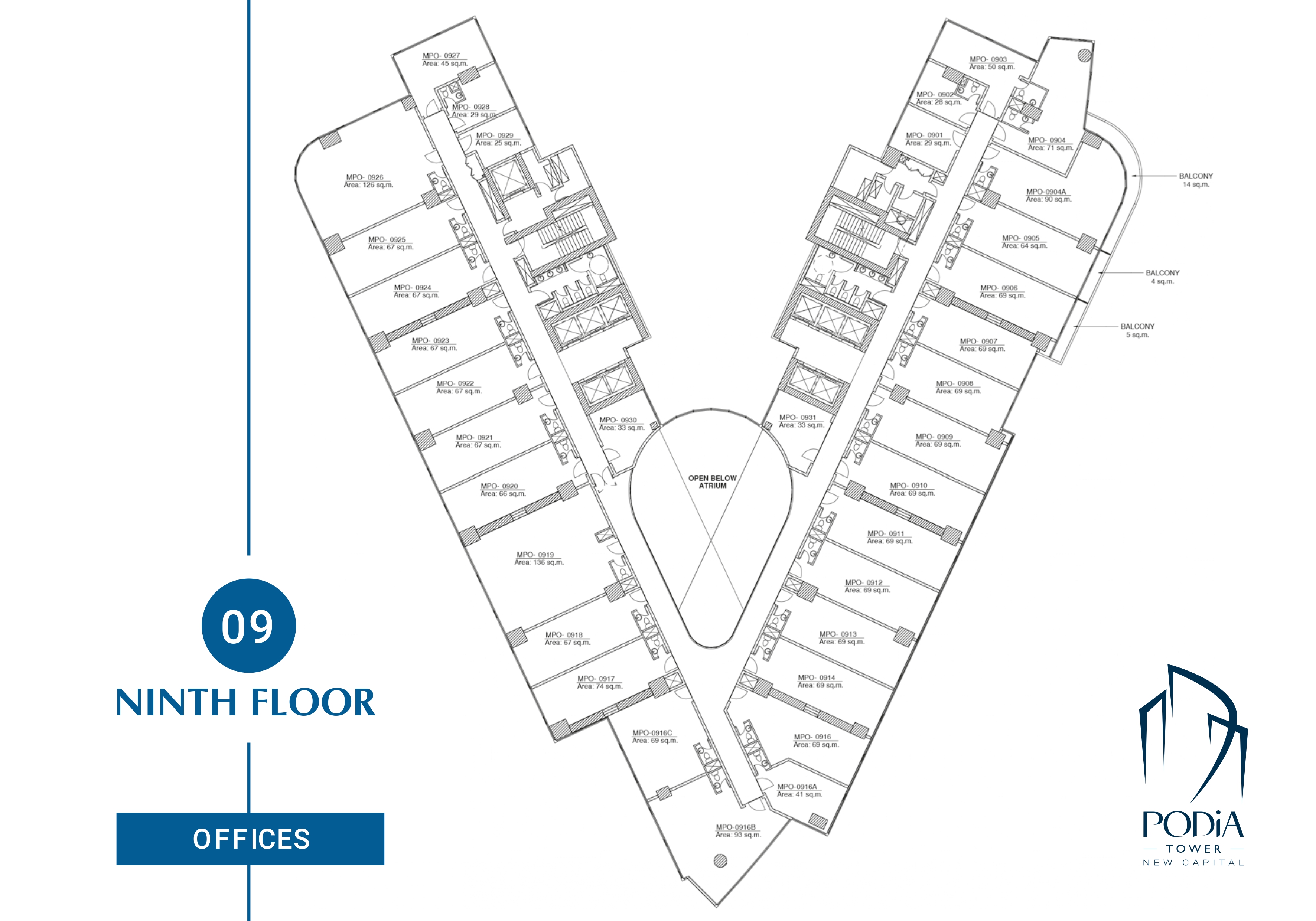 Plan 17 - Podia Tower New Capital Mall Manasat Real Estate