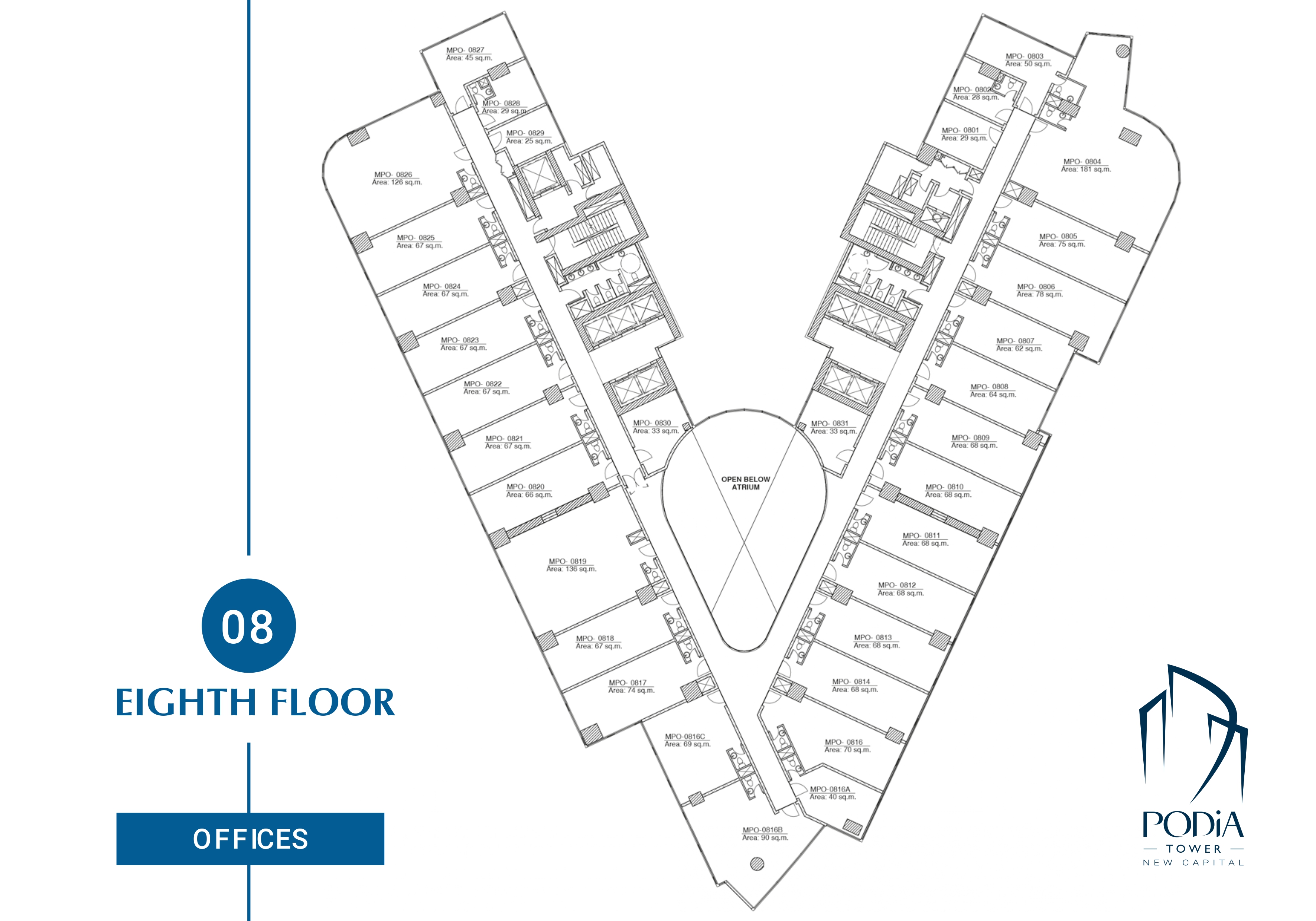 Plan 16 - Podia Tower New Capital Mall Manasat Real Estate