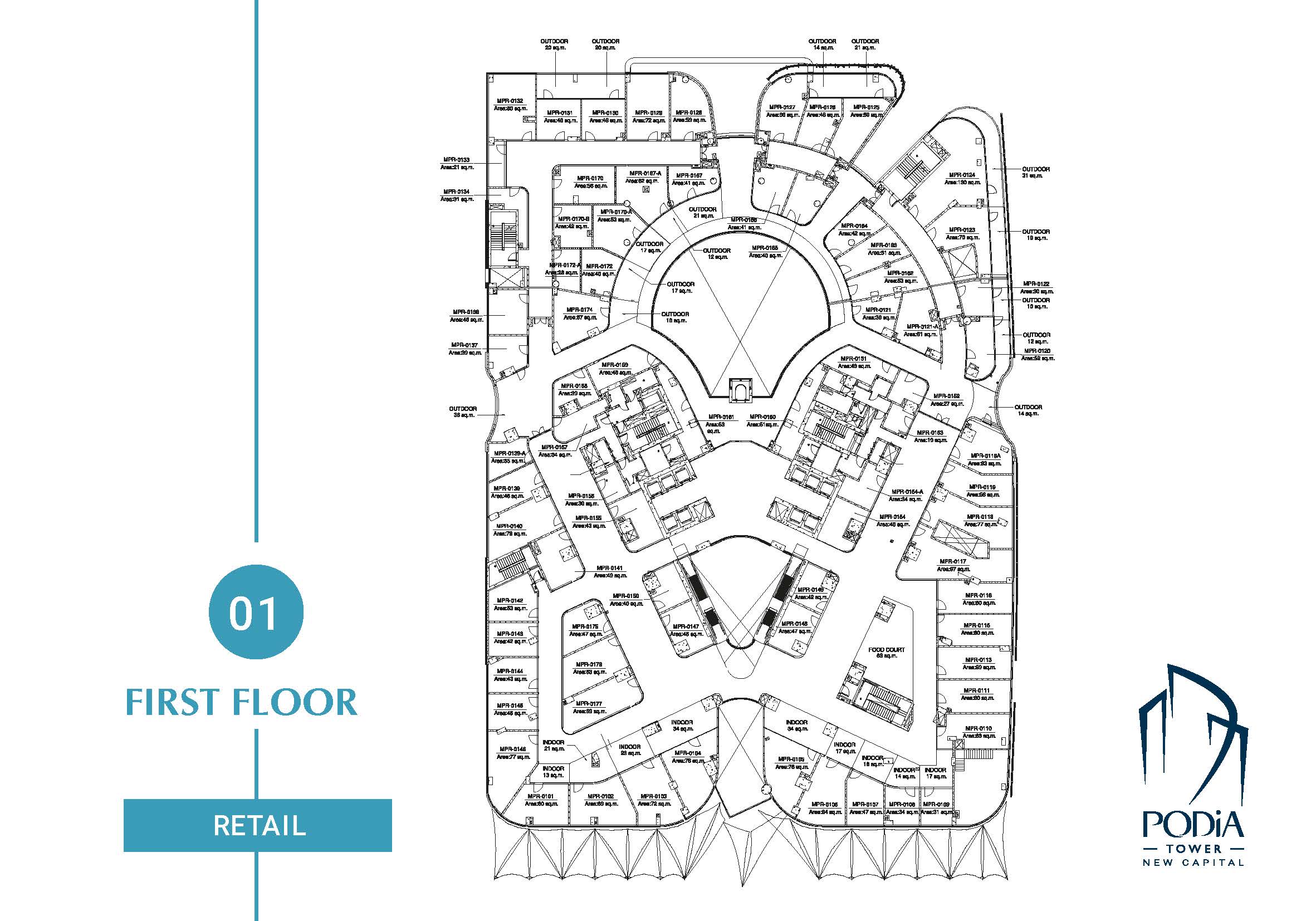 Plan 19 - Podia Tower New Capital Mall Manasat Real Estate