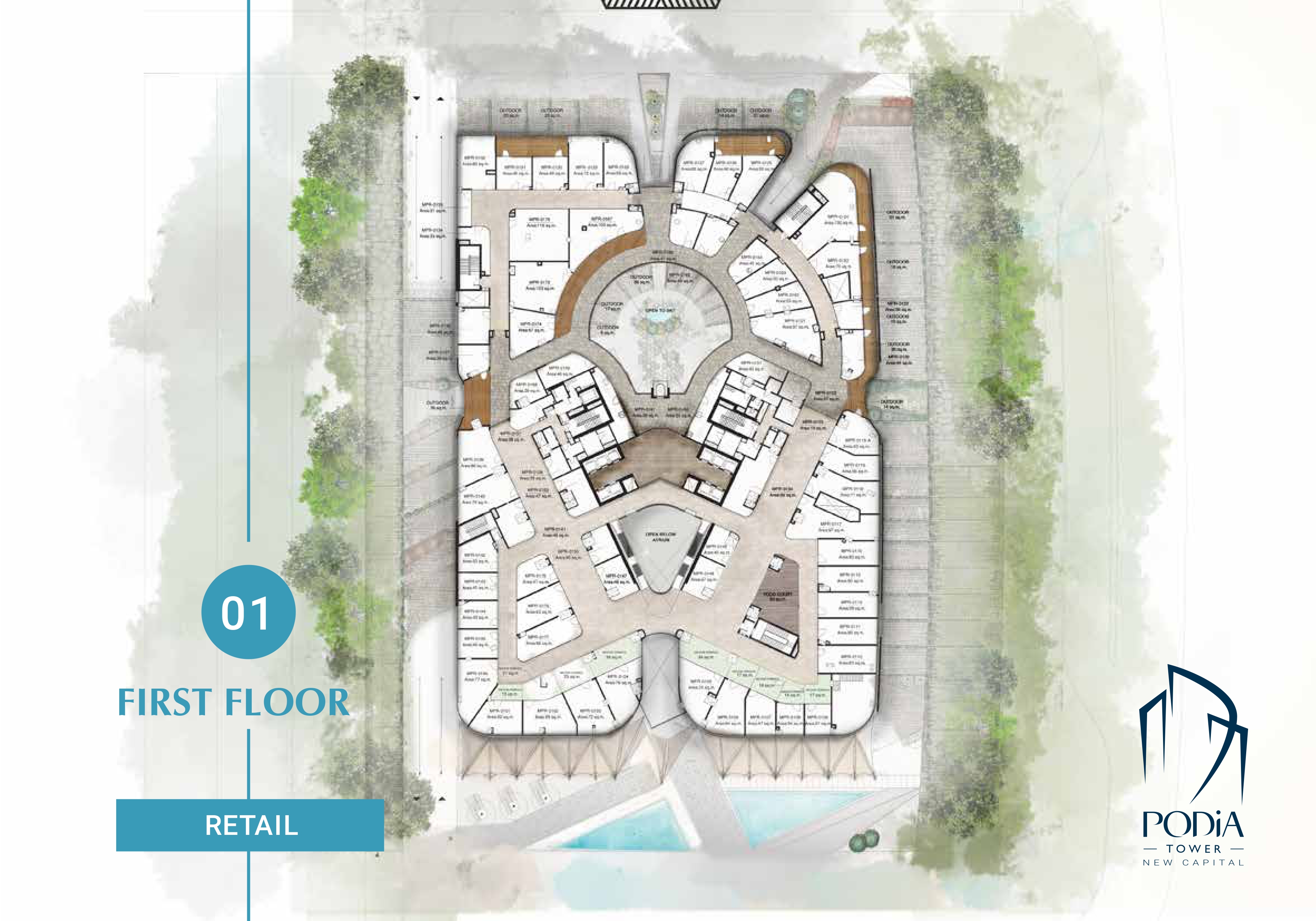 Plan 20 - Podia Tower New Capital Mall Manasat Real Estate