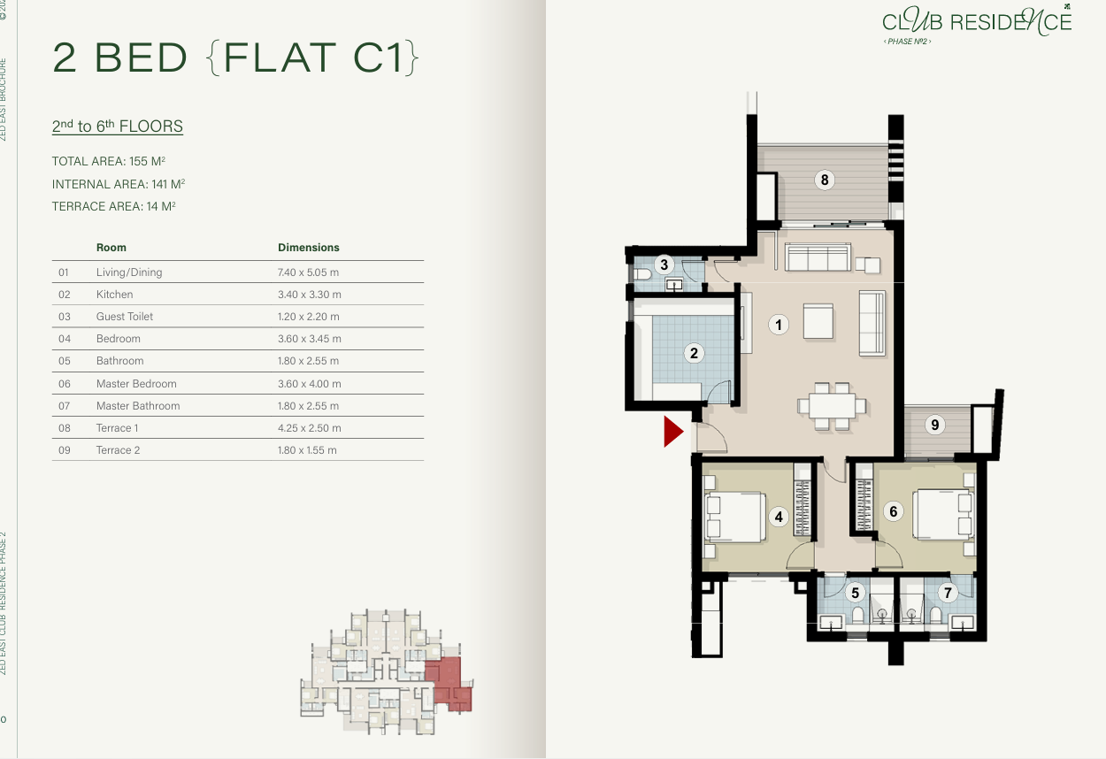 Floor Plan - ZED EAST New Cairo Compound Ora Developments