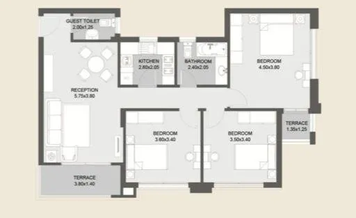 Apartment - Al Maqsad Residence New Capital Compound City Edge