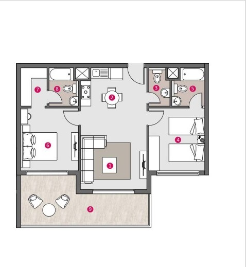 Floor Plan - قرية دوس الساحل الشمالي اكام للتطوير العقاري - Dose North Coast Village