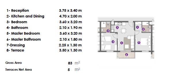 Floor Plan - قرية دوس الساحل الشمالي اكام للتطوير العقاري - Dose North Coast Village