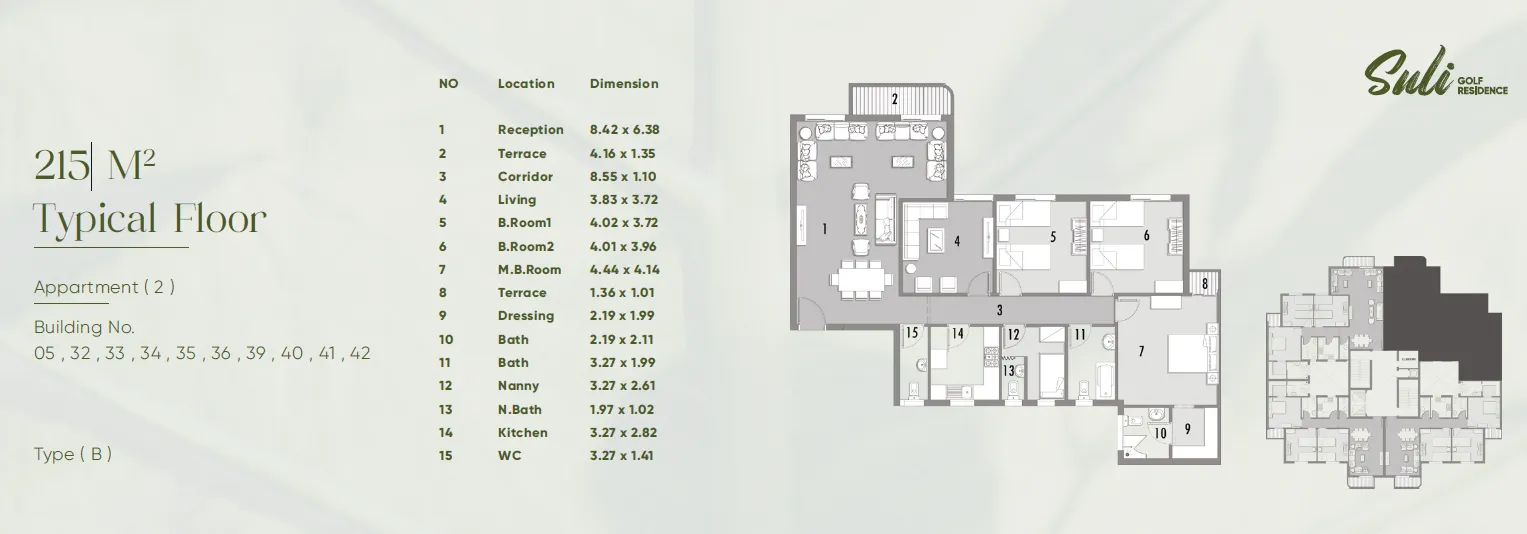 Apartment - Suli Golf Residence New Capital Compound UC Real Estate