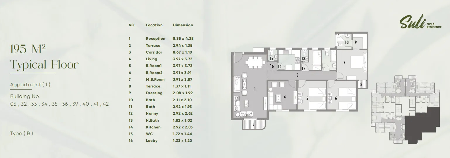 Apartment - Suli Golf Residence New Capital Compound UC Real Estate