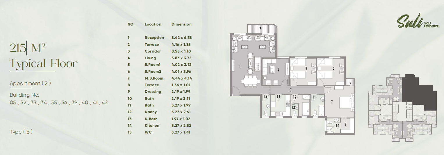Floor Plan - Suli Golf Residence New Capital Compound UC Real Estate