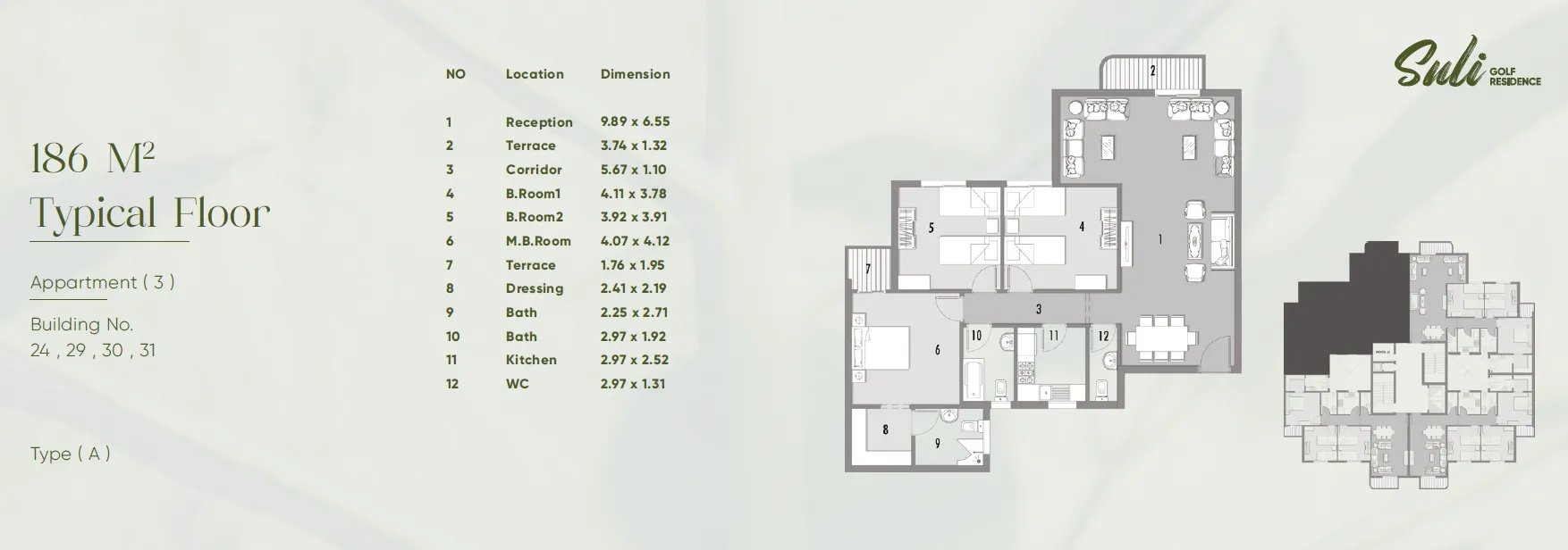 Apartment - Suli Golf Residence New Capital Compound UC Real Estate